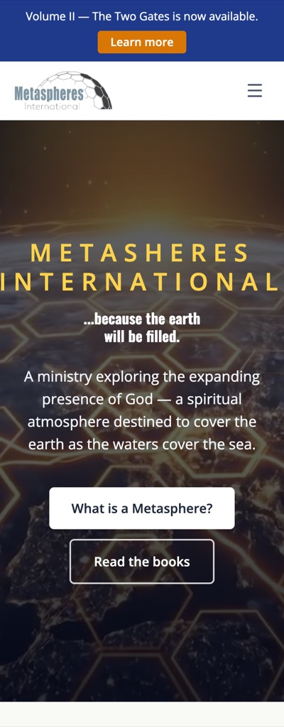 Metaspheres International website after our work, on a phone